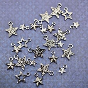 Silver Star Charms
